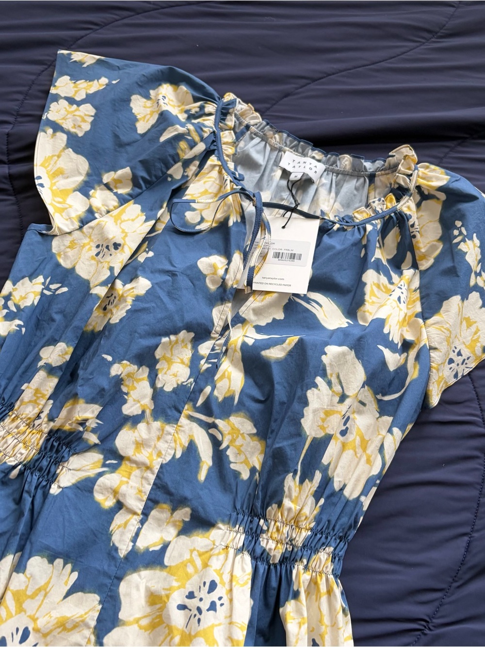 Tanya Taylor Ivana Top in French Blue Multi - Picture 6 of 13